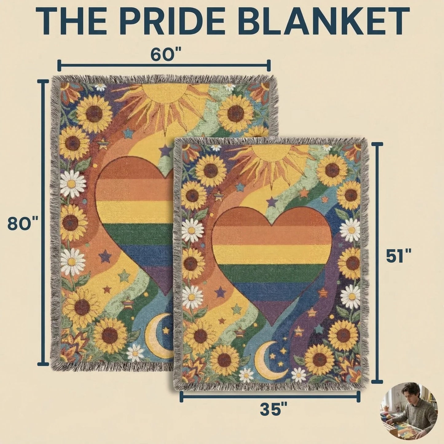 🏳️🌈 Handcrafted Rainbow Knit Blanket – Celebrating Pride, Unity & Personal Expression 🌈